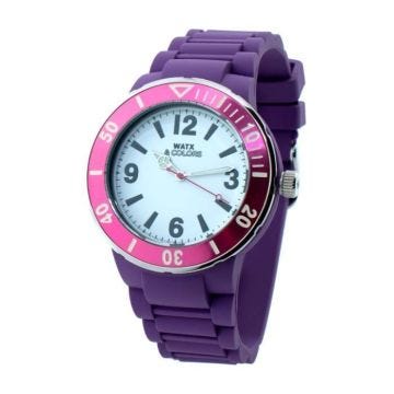 WATCH WATX PLASTIC WHITE PURPLE UNISEX - MEN and WOMEN RWA1623-C1520