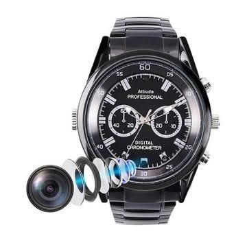 Montre Caméra Espion HD 1080p Vision Nuit Détection Mouvement Audio Vidéo ROM 32 Go Noir YONIS