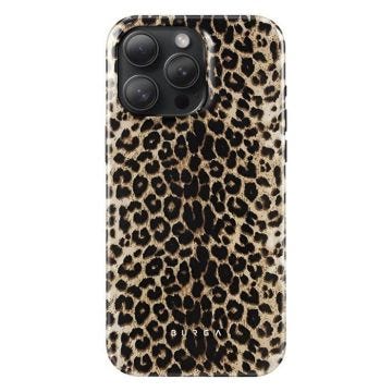 Coque pour iPhone 15 Pro Antichoc Léopard Élégant Bords Surélevés Noir