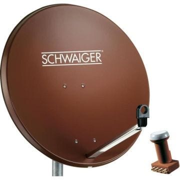 Parabole satellite 80cm Schwaiger - Rouge - Quad-LNB