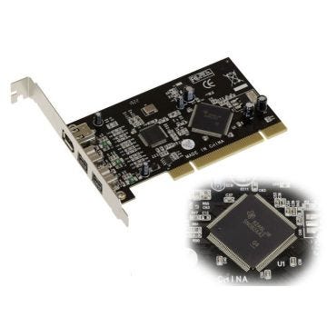 Carte contrôleur PCI Firewire 800 et 400 IEEE1394A et IEEE1394B sur port PCI 2+1 Sorties avec Chipset TI SN082AA2