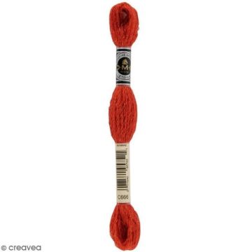 Fil à broder - DMC - Mouliné Etoile - Echevette 8 m - Coloris C666 - Coton et polyamide