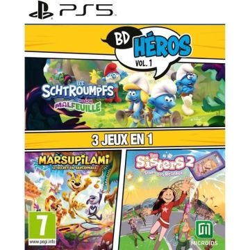 Pack Bd Heros Vol.1 : Les Schtroumpfs Mission Malfeuille Sisters 1 Marsupilami - Jeu PS5
