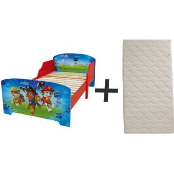 FUN HOUSE Lit Pat'Patrouille 140 x 70 cm - SOMMIER ET MATELAS CLIMATISE (FACE ETE HIVER) INCLUS