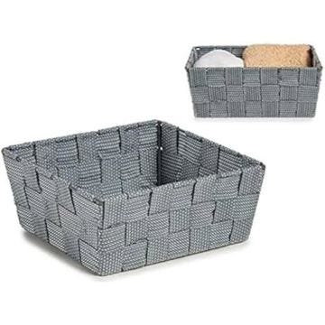 Panier en tissu tressé - BIGBUY HOME - 18 x 8 x 21 cm - Couleur gris - Idéal pour la maison