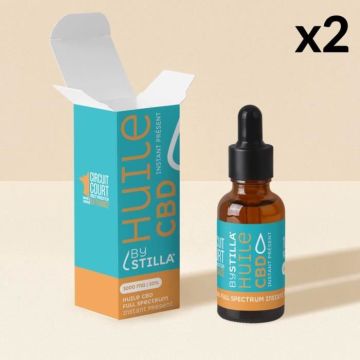Lot 2 Huiles CBD Full Spectrum 40% BySTILLA "Pina Colada". 4000mg/flacon. (2x10ml)
