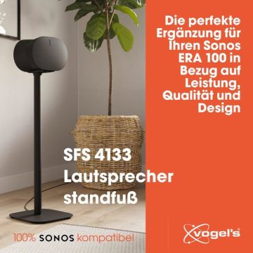 Vogel's SFS 4133 Noir - Pied d'Enceinte pour Sonos Era 300 (la pièce) - Accessoires enceintes