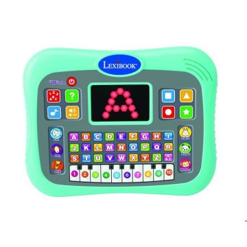 Tablette éducative bilingue parlante ABC avec touches tactiles et écran LED pour illustrer les interactions avec le jeu en anglais