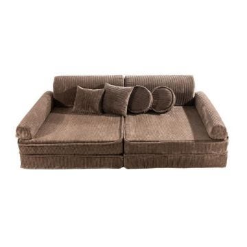 MeowBaby® Esthétique - Canapé en Velours Côtelé Premium pour Enfants marron