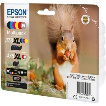 EPSON 478XL Multipack - Pack de 6 - gris, Noir, Jaune, Cyan, Magenta, rouge - originale