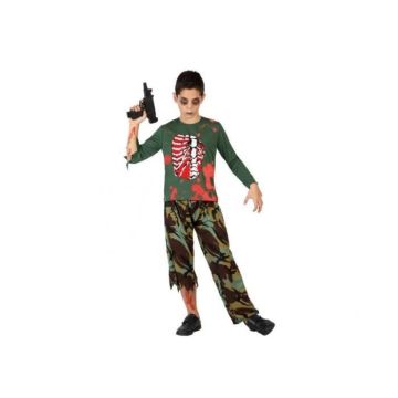 Déguisement militaire ensanglanté AC-Déco pour fille de 3 à 4 ans en polyester