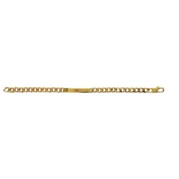 Identité homme - BRILLAXIS - Bracelet identité maille alternée plaqué or - Couleur de la matière:Jaune Taille/Longueur:21 cm