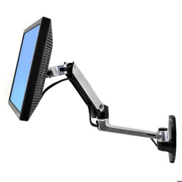Support écran - Ergotron - LX Wall Mount LCD Arm - Aluminium poli - Hauteur réglable 330 mm - Noir