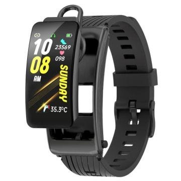 Montre Connectée Bluetooth Étanche Avec Écouteurs Détachables et Suivi Santé Noir YONIS