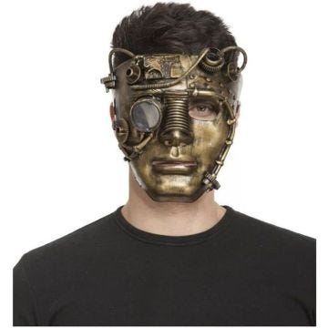 Masque Steampunk Face Complète - Disfrazzes - Jaune - Adulte - Intérieur