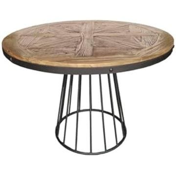 Table de Salle à Manger - HOME ESPRIT - 110 x 110 cm - Bois et Métal - Multicolore - Carré