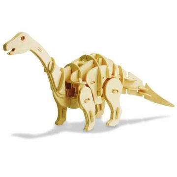 Kits en Bois - Apatosaurus contrôlé par capteur de son pour marcher et grogner - 72 pces à assembler - 36x9x18.5 cm - à partir de 6