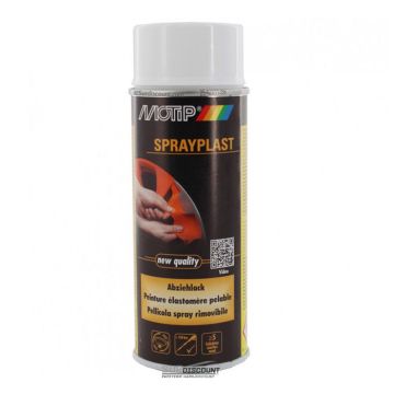 Bombe de peinture blanc brillant élastomère pelable Motip Sprayplast 396533 pour moto