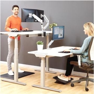 Bras porte écran double - FELLOWES - EPPA - Argent - Orientable - Pour écran jusqu'à 39 pouces