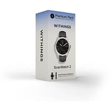 Montre de santé Withings Scanwatch 2 de 42mm en noir avec bracelet en cuir, détection automatique d'activité, notifications vibrante