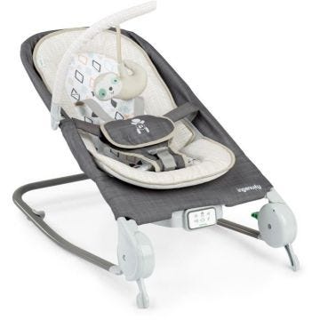 INGENUITY Transat massage ventre - Parker, Position fixe ou à bascule, Pliage ultra-compact avec sac de rangement fourni