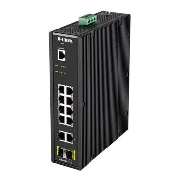 D-LINK Commutateur Ethernet DIS-200G-12S 10 Ports Gérable - 2 Couche supportée - Modulaire - Paire torsadée, Fibre Optique