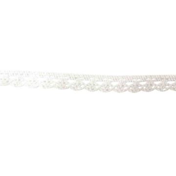 Ruban dentelle - MÉGACRÉA - 1 cm x 2 m - Coton - Blanc - Fleur