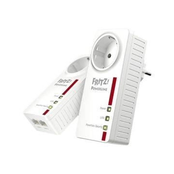 AVM FRITZ!Powerline 1220E Set pont GigE, HomePlug AV (HPAV) 2.0, IEEE 1901 Branchement mural (pack de 2)