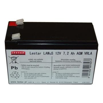 LAWSUPS DE LA BATTERIE RECHARGEABLE 12V 7,2AH AGM VRLA LESTAR AKUM. LAWUS 12V 7,2AH AGM VRLA