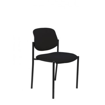 Chaise confidentielle avec 4 pieds et structure noire - Assise et dossier rembourrés en tissu BALI noir PIQUERAS Y CRESPO Modèle