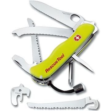 Couteau Suisse de Poche - Victorinox Rescue Tool - Jaune Fluorescent - Etui Nylon