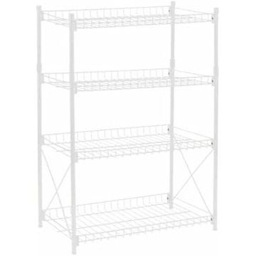 Étagère en métal - CONFORTIME - Blanc - 52 x 34 x 86 cm - Lot de 2 unités - Montage facile