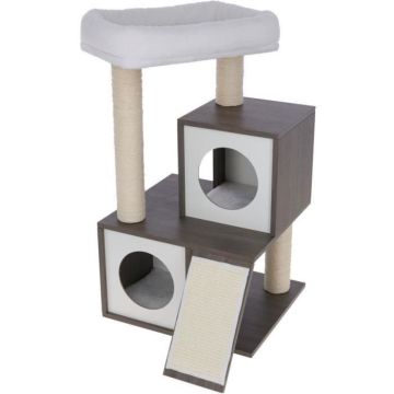KERBL - Arbre à chat FLAIR - 48x44x86cm - Blanc/gris - Sisal