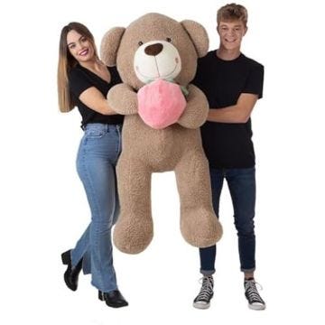 Ours en peluche - LLOPIS - FRESI - 140 cm - Blanc, marron, rose - Pour enfants à partir de 3 ans