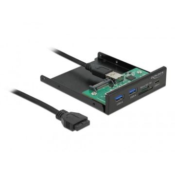Panneau frontal - DELOCK - 3,5" USB 3.2 GEN 1 - 1 x USB Type-C™ - 2 x USB Type-A - SD et Micro SD