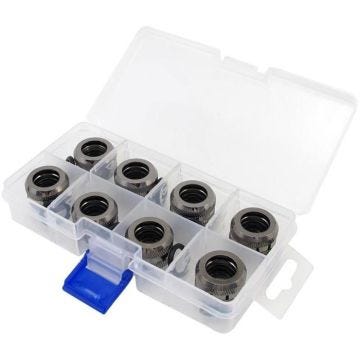 xspc xspc connettore per petg 14/10 mm, triple seal, 8 pezzi - nero cromato