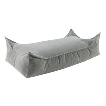 MeowBaby® Pouf pour Enfants, Rectangulaire, Velours Côtelé, Gris