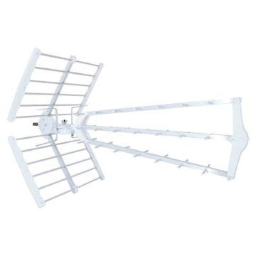 Antenne d'extérieur Trinappe UHF 4K HD amplifiée 55 dB - Filtre 4G - Pour réception très difficile