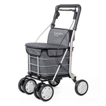 Déambulateur Shopping avec Siège Panier 29 L Carlett 800 - Gris