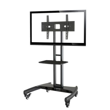 Sonorous - Meuble Support Tv mobile PR 2000 Noir - Visioconférence - Pour Tv de 32’’ à 65’’ VESA 200/300/400/600 - Hauteur réglable