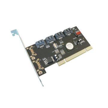 Carte contrôleur PCI SATA 4 ports. PCI 32 Bits avec Chipset SILICON IMAGE SIL 3124, RAID 0 1 5