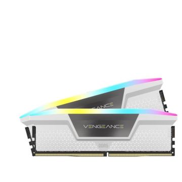Corsair Vengeance RGB DDR5 32 Go (2 x 16 Go) 6400 MHz CL32 - Blanc - Kit Dual Channel 2 barrettes de RAM RGB DDR5 PC5-51200 - CMH32G