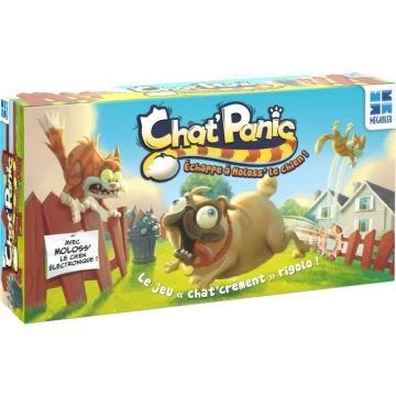 Jeu de société - MEGABLEU - Chat'Panic - Avance ton chat, évite le chien Moloss’