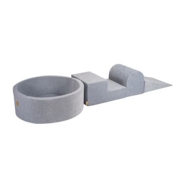 MeowBaby® Parcours Motricité 3 éléments avec Piscine à Balles 90x30cm, Gris Clair pour Enfant - MEOWBABY