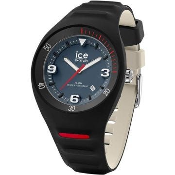 Bracelet silicone / plastique homme - ICE WATCH - Montre Ice Watch P. Leclercq Black blue jeans Médium - Couleur de la matière:Noir