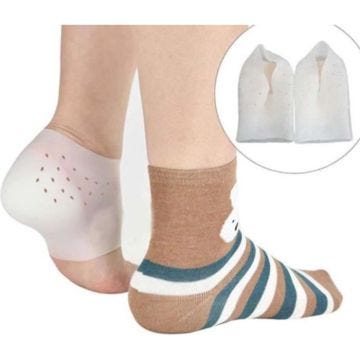1 Paire de Semelle Talonnette Discrète Grandissante Rehaussante Chaussure en Silicone - 3cm - blanc