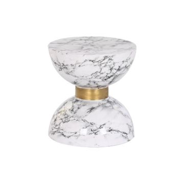 table d'appoint blanc fer (33 x 33 x 35 cm)