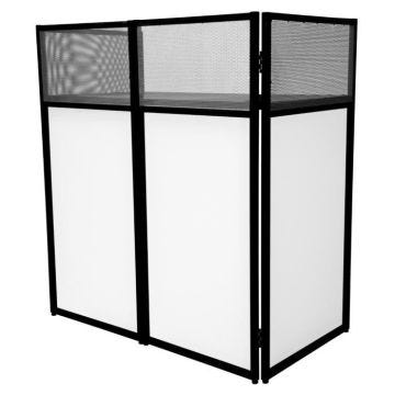 Façade Portable en Métal pour Stand DJ Disc Jockey DJ Booth 114 x 105 x 57 cm - Noir - Adulte