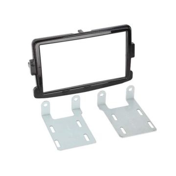 Adaptateur de façade 2-DIN - ACV - Noir Piano - Universel - Pour Dacia, Opel, Renault - Voiture