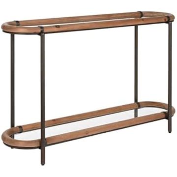 Console - HOME ESPRIT - Verre et Sapin - 134 x 36 x 81 cm - Multicolore - Meuble d'entrée